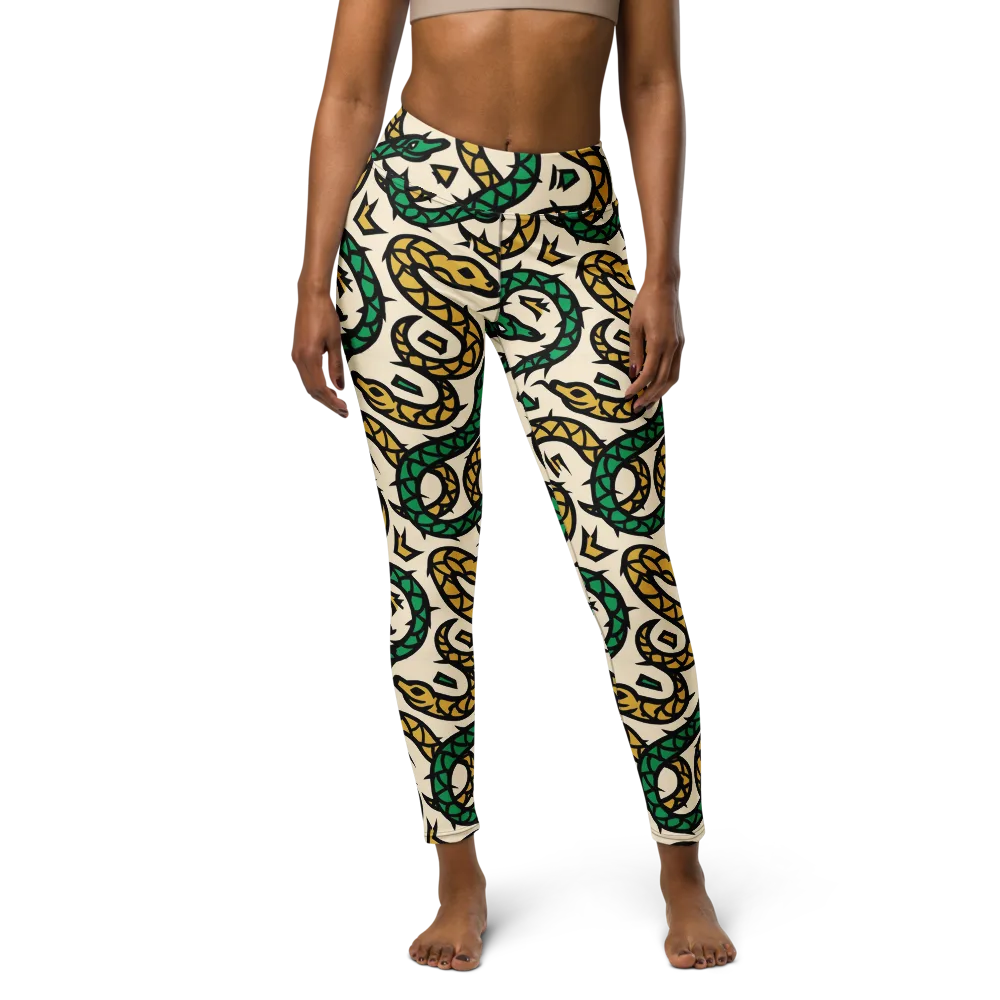 Emerald Coil on Yoga Leggings — Front