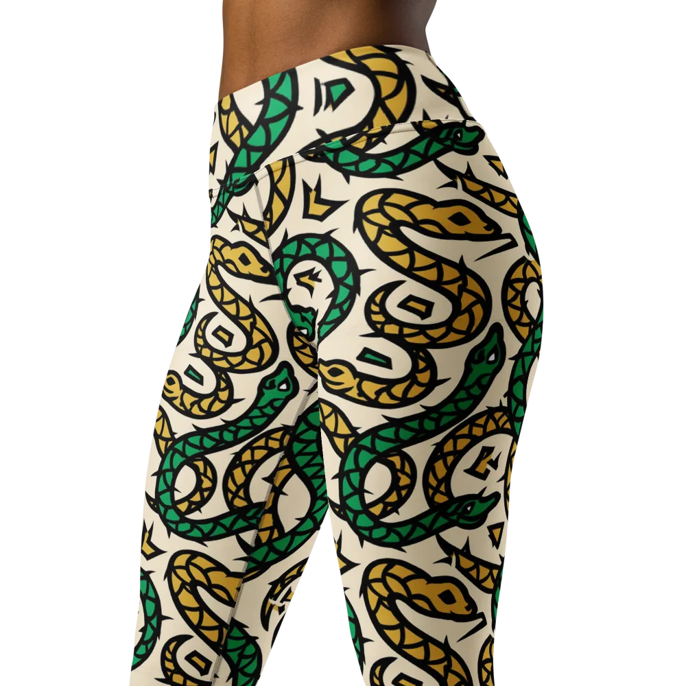 Emerald Coil on Yoga Leggings — Left Front