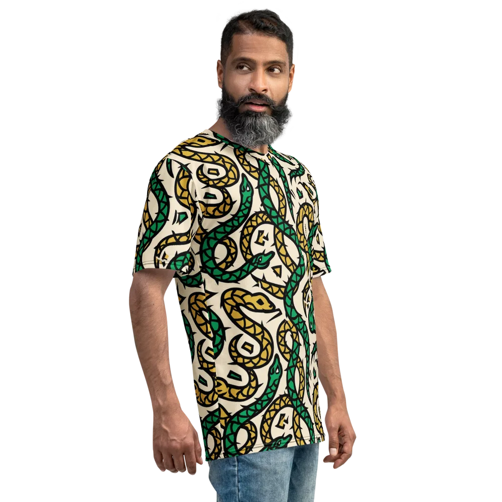 Emerald Coil on Men's Crew Neck T-Shirt — Right