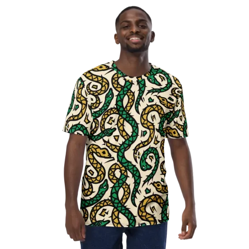 Emerald Coil on a Men's Crew Neck T-Shirt