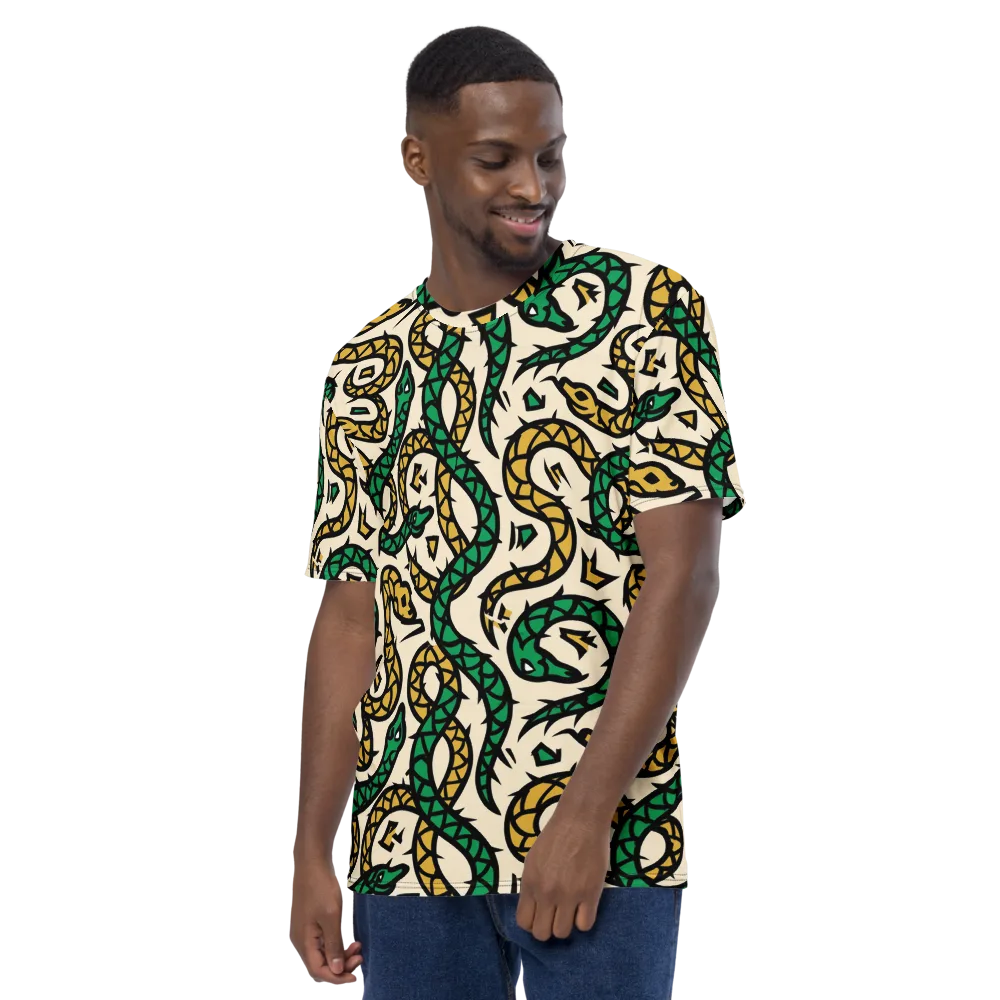 Emerald Coil on Men's Crew Neck T-Shirt — Left