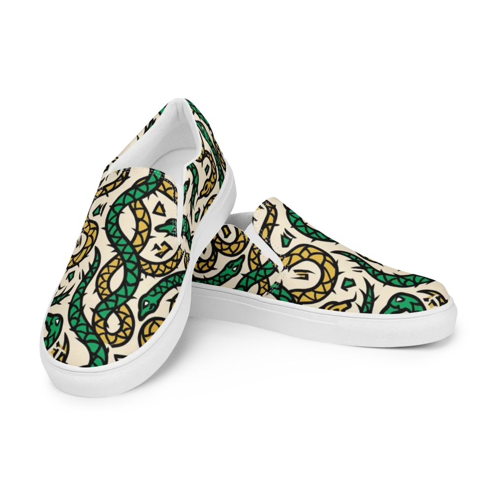 Emerald Coil on Men's Slip-On Canvas Shoes — Left Front
