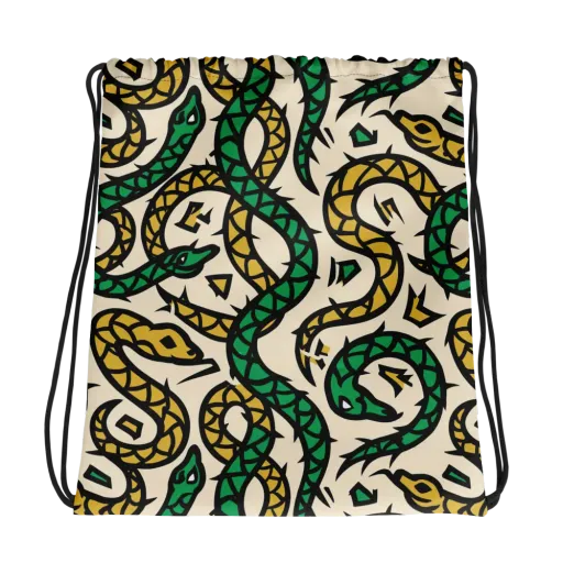Emerald Coil on a Drawstring Bag