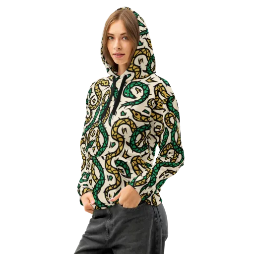 Emerald Coil on a Cotton Hoodie