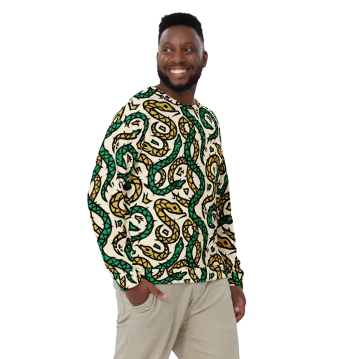 Emerald Coil on a Sweatshirt