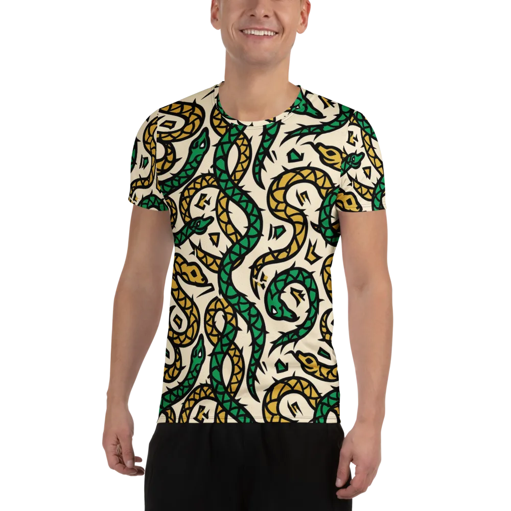 Emerald Coil on Men's Athletic T-Shirt — Front