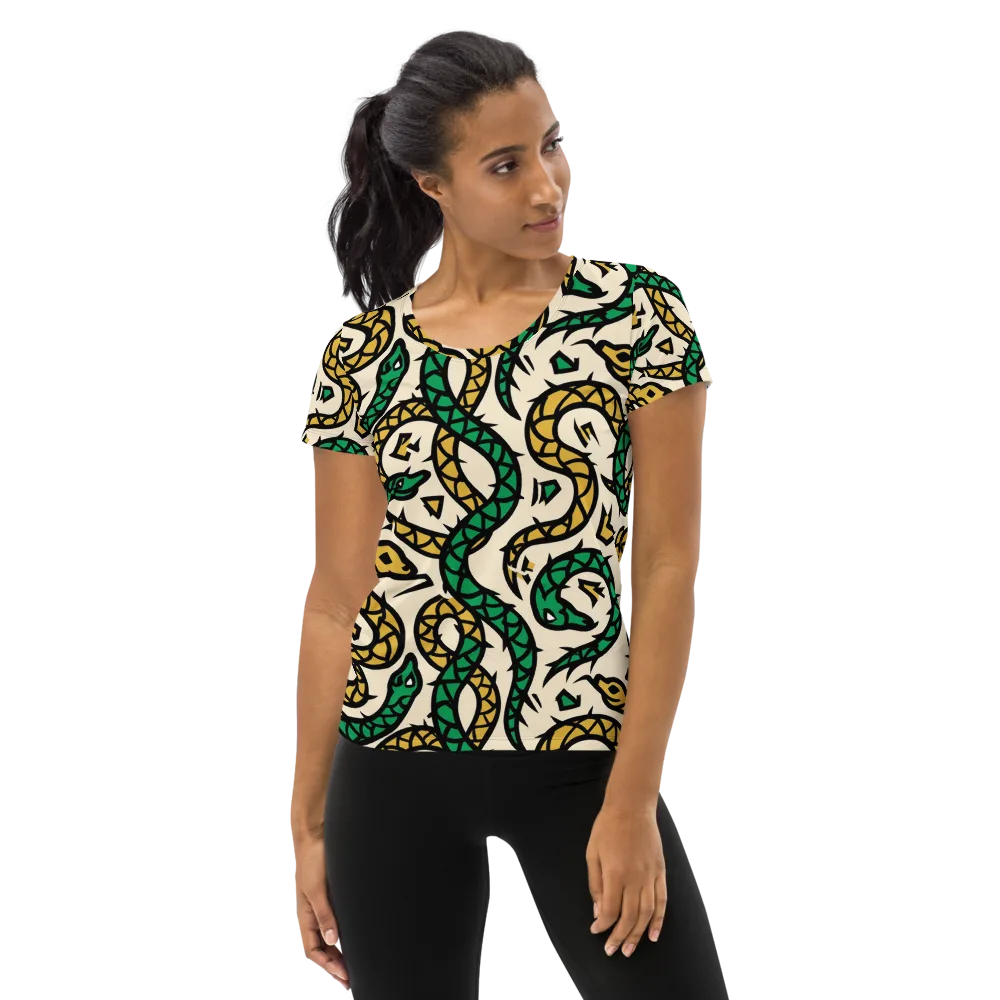 Emerald Coil on Women's Athletic T-Shirt — Front