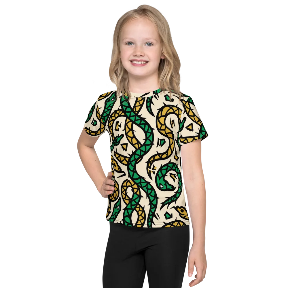Emerald Coil on Kids Crew Neck T-Shirt — Front