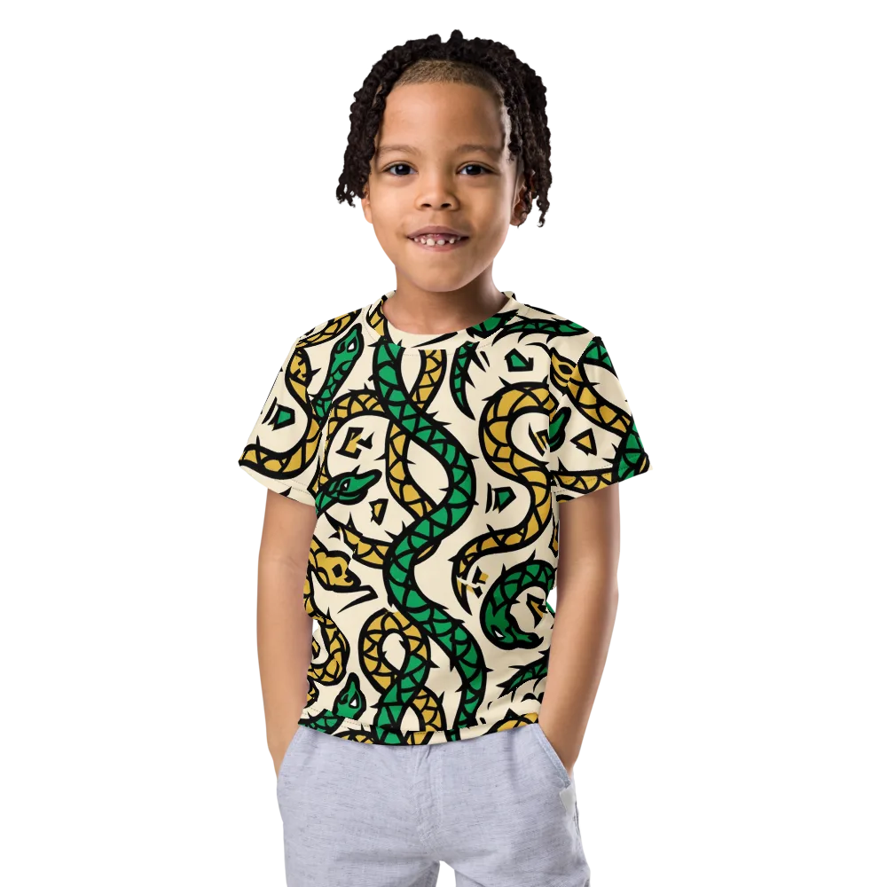 Emerald Coil on Kids Crew Neck T-Shirt — Front