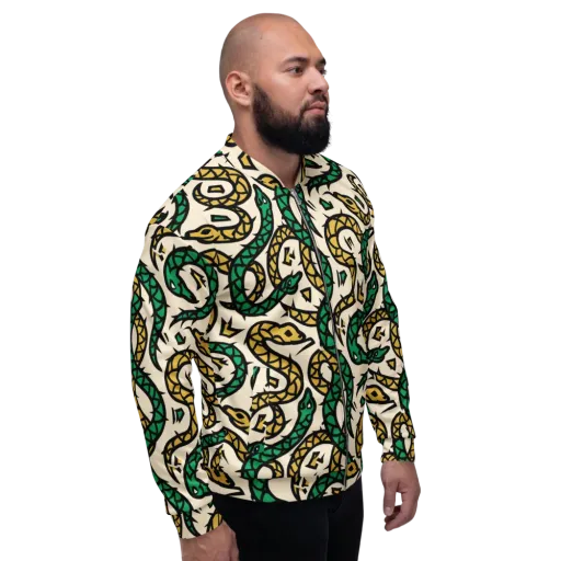 Emerald Coil on a Bomber Jacket
