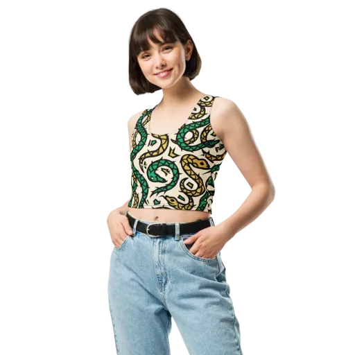 Emerald Coil on a Crop Top