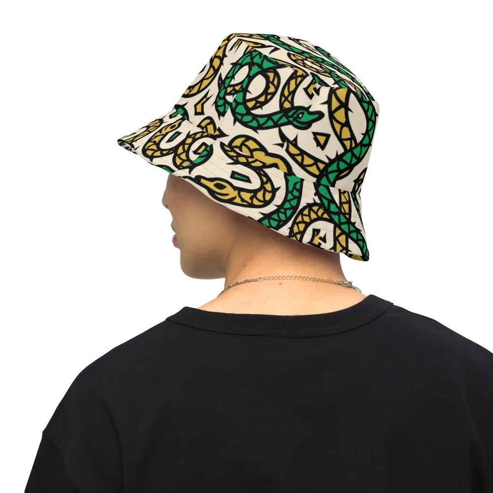 Emerald Coil on Reversible Bucket Hat — Back Inside
