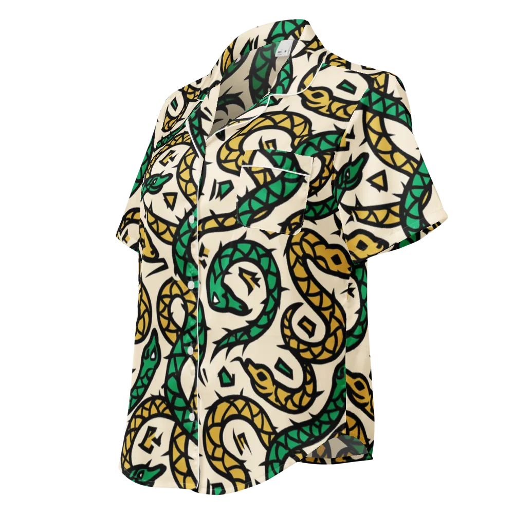 Emerald Coil on Women's Short Sleeve Pajama Top — Left Front