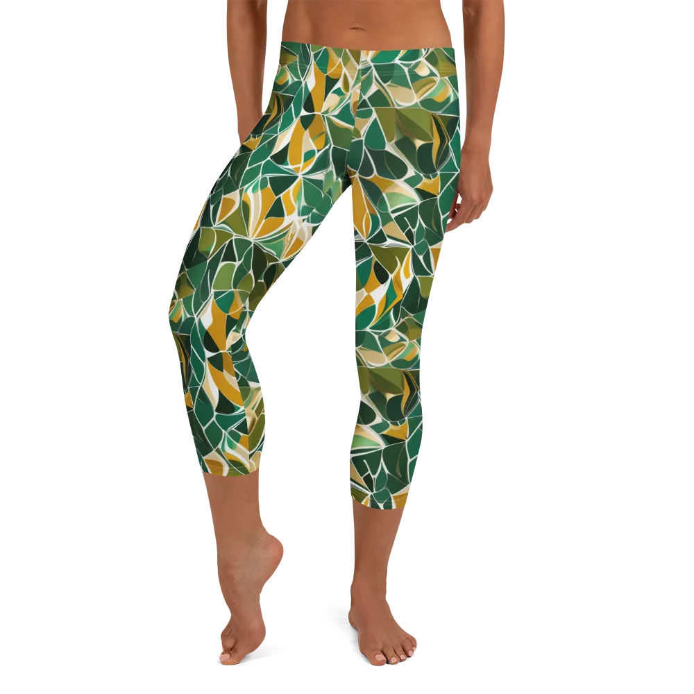 Olive Prism on Capri Leggings — Front