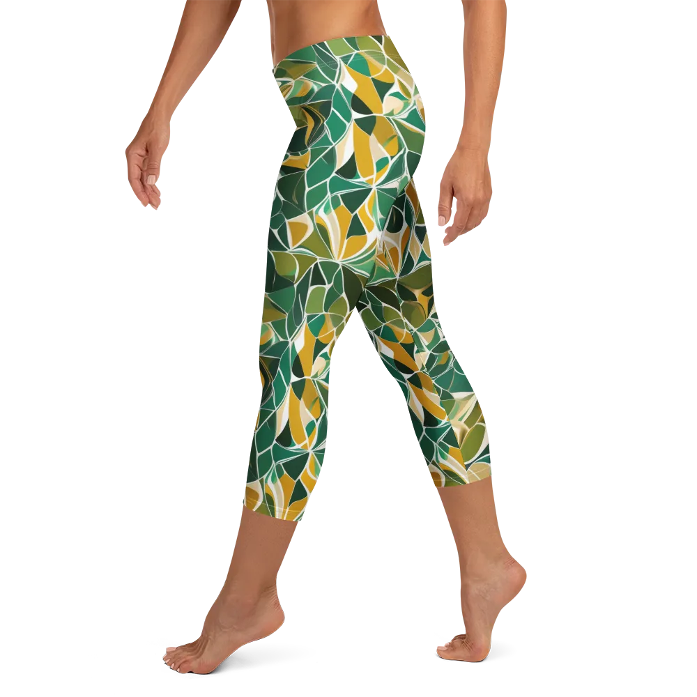Olive Prism on Capri Leggings — Left
