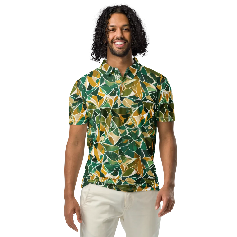 Olive Prism on Men's Slim Fit Polo Shirt — Front
