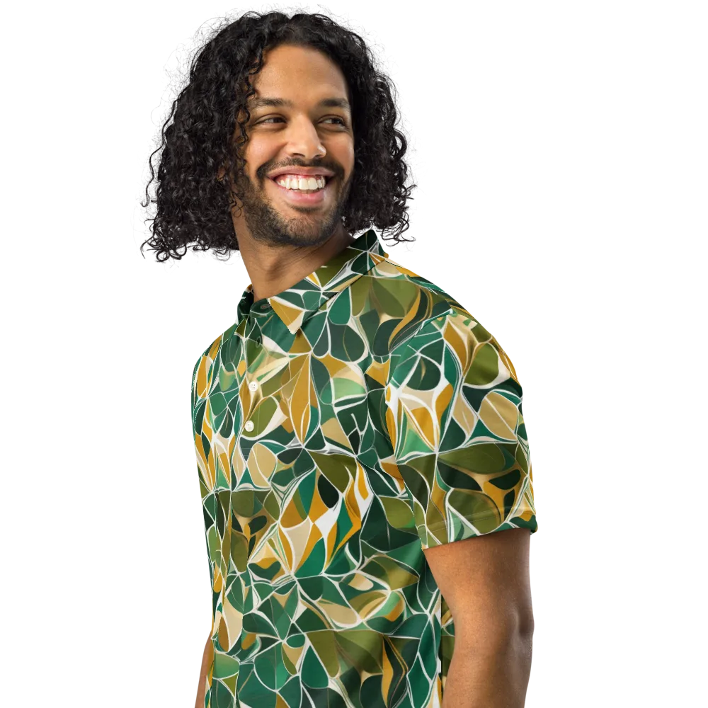 Olive Prism on Men's Slim Fit Polo Shirt — Left Front