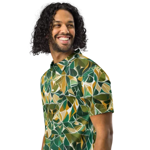 Olive Prism on a Men's Slim Fit Polo Shirt