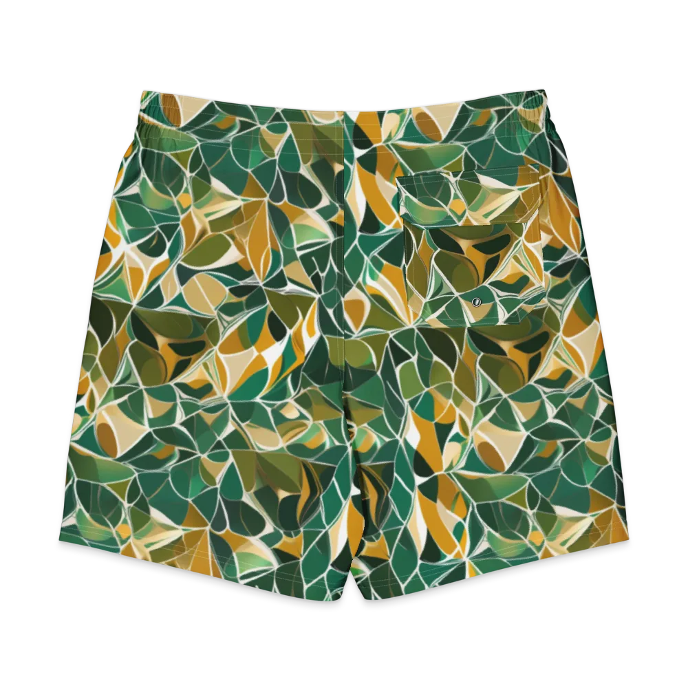 Olive Prism on Men's Board Shorts — Back