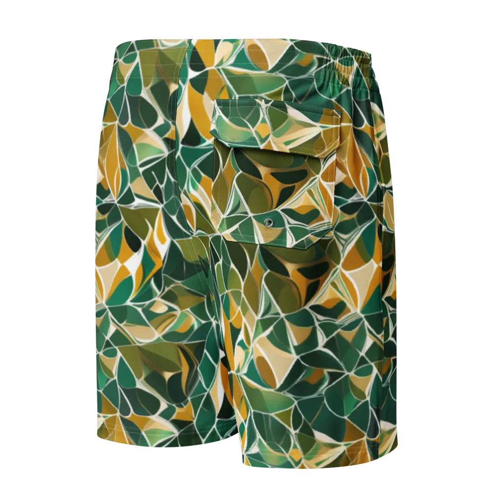 Olive Prism on Men's Board Shorts — Back