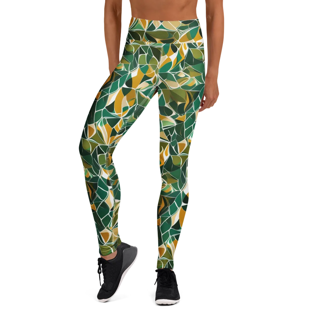 Olive Prism on Yoga Leggings — Front