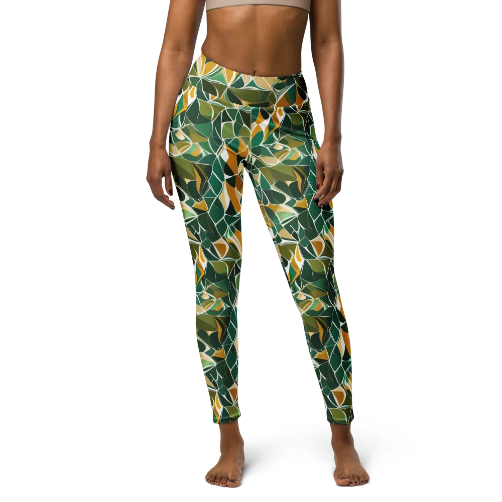 Olive Prism on Yoga Leggings — Front