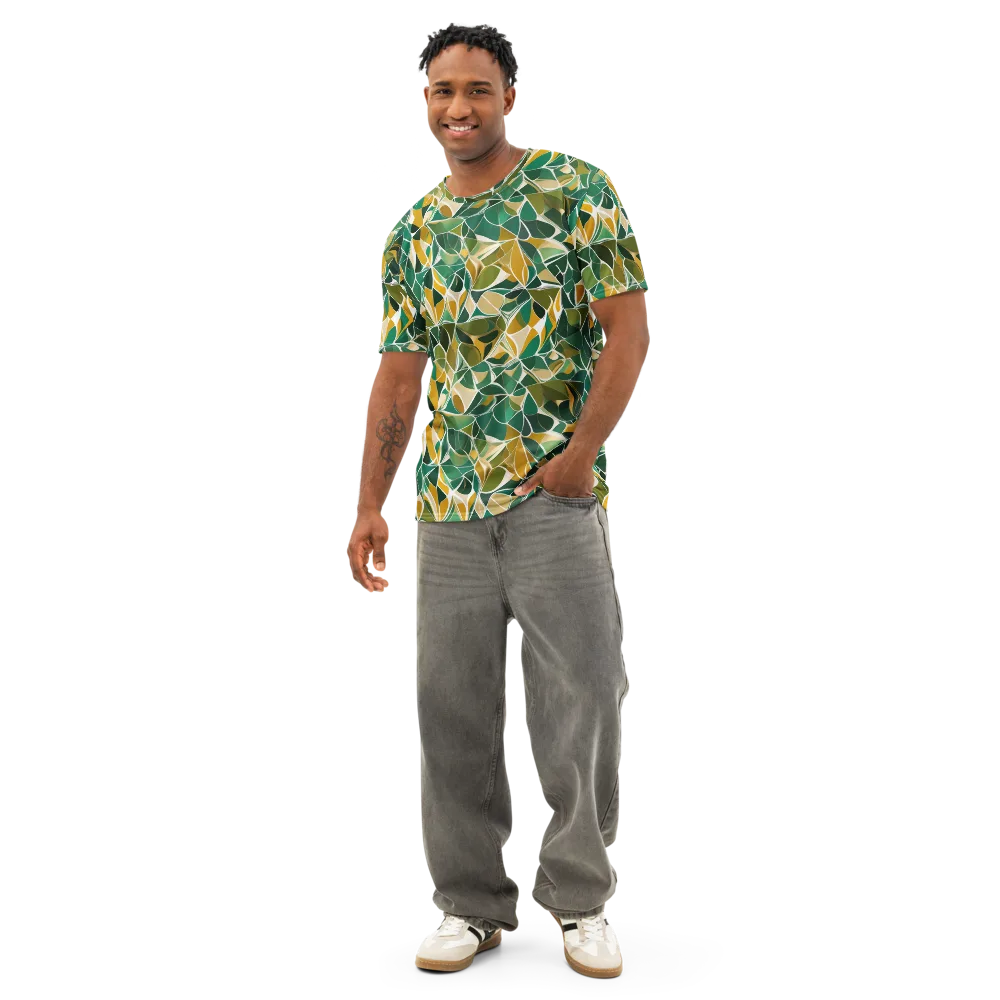 Olive Prism on Men's Cotton Crew Neck T-Shirt — Front