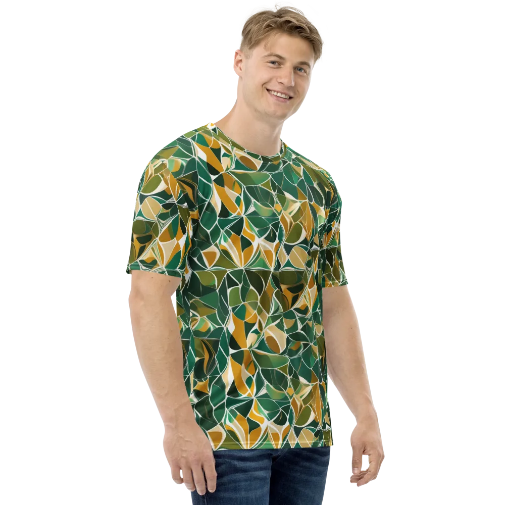Olive Prism on Men's Crew Neck T-Shirt — Right