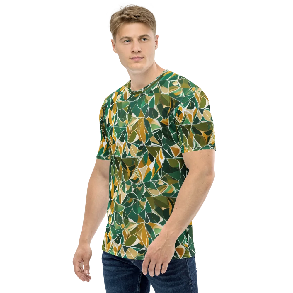 Olive Prism on Men's Crew Neck T-Shirt — Left