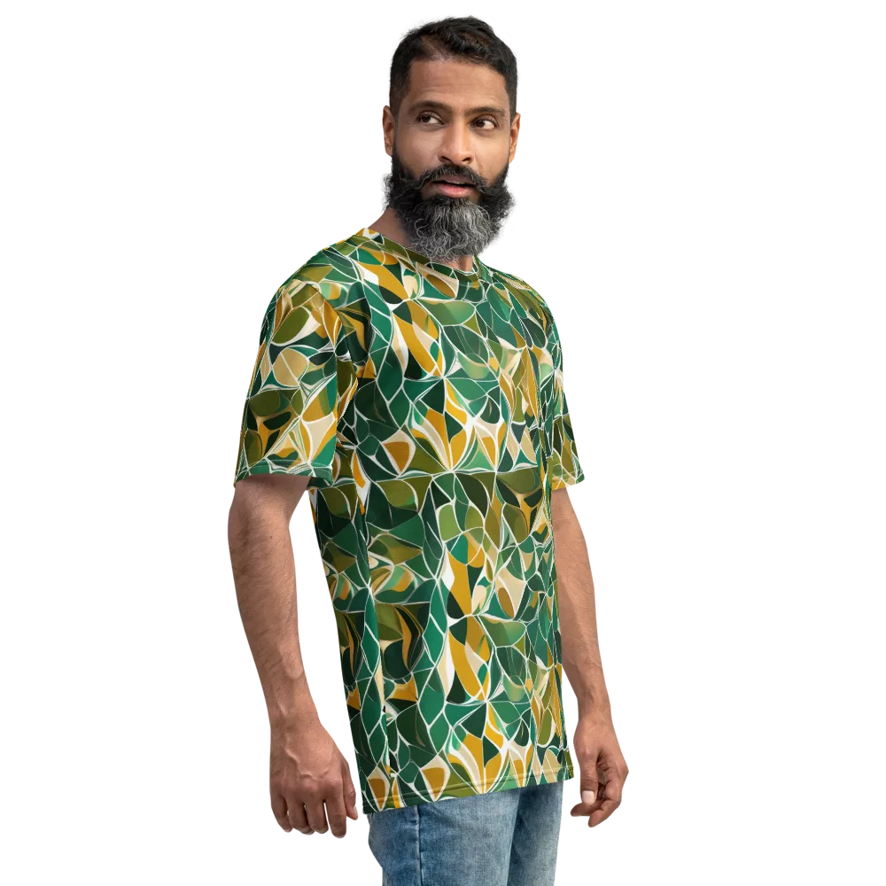 Olive Prism on Men's Crew Neck T-Shirt — Right