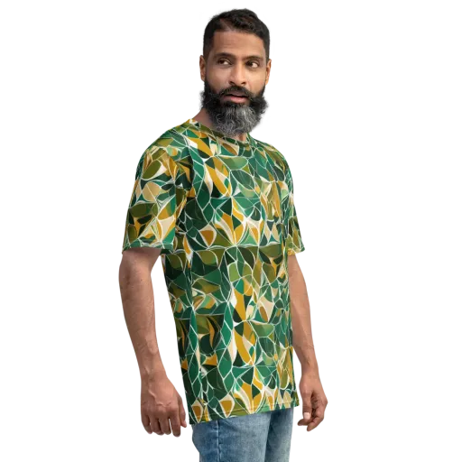 Olive Prism on a Men's Crew Neck T-Shirt