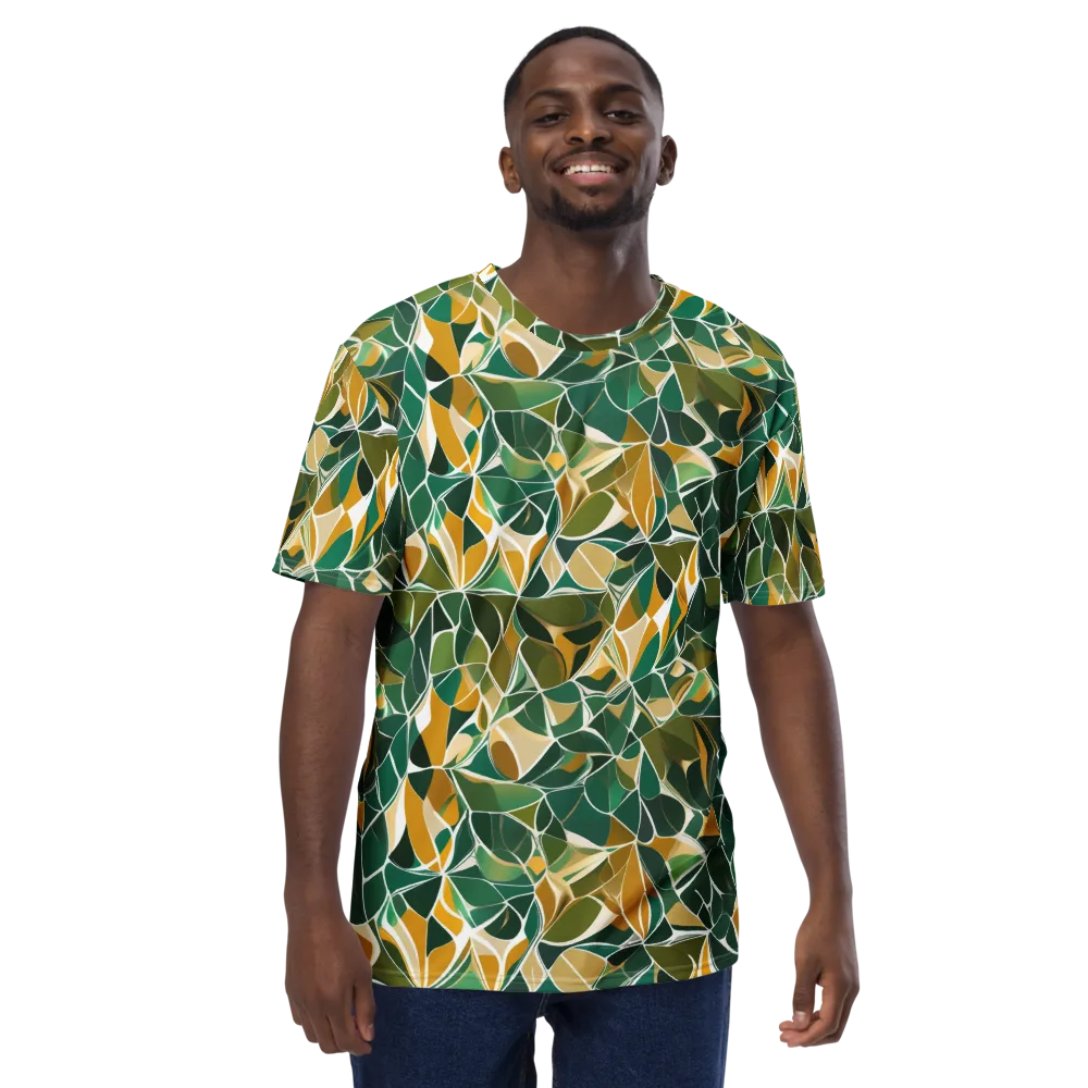 Olive Prism on Men's Crew Neck T-Shirt — Front