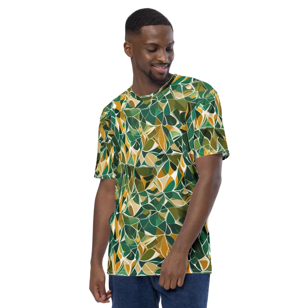 Olive Prism on Men's Crew Neck T-Shirt — Left