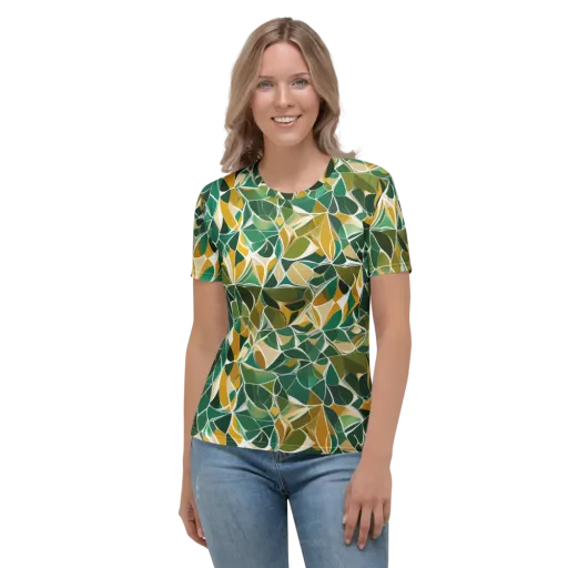 Olive Prism on a Women's Crew Neck T-Shirt