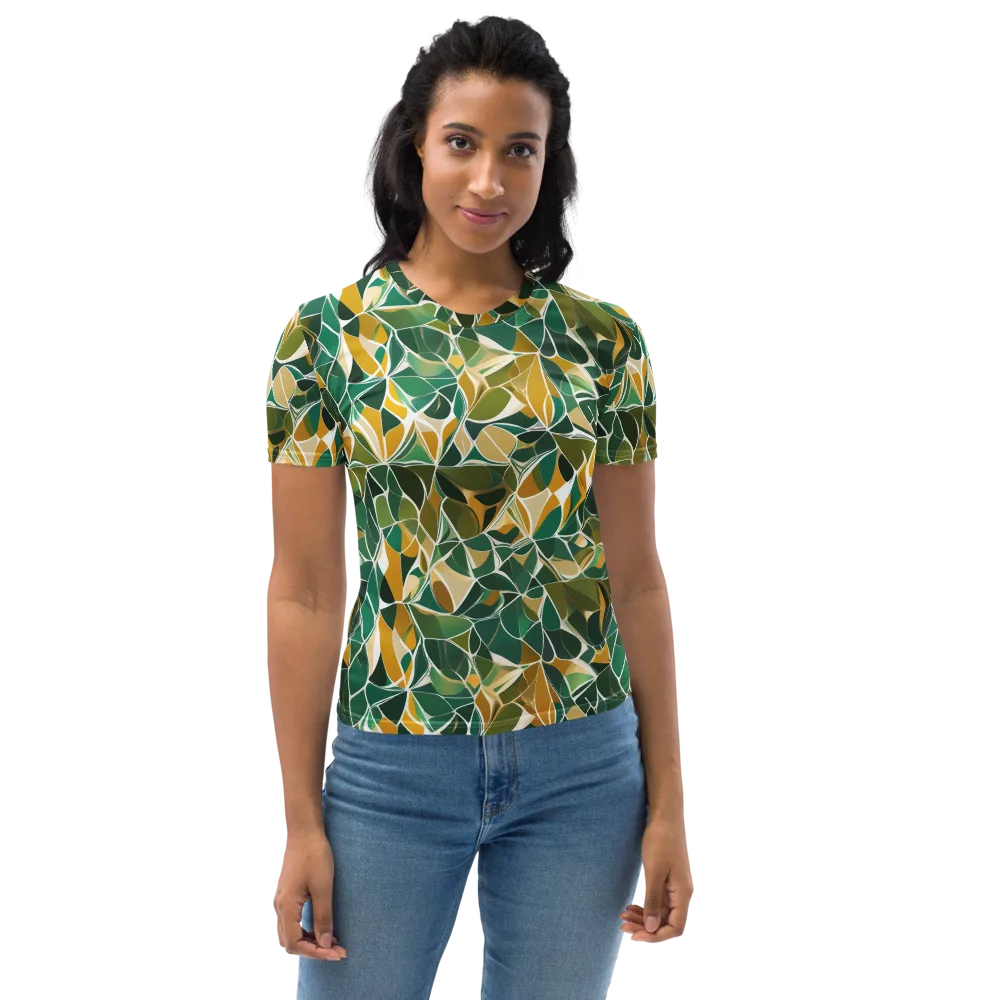 Olive Prism on Women's Crew Neck T-Shirt — Front