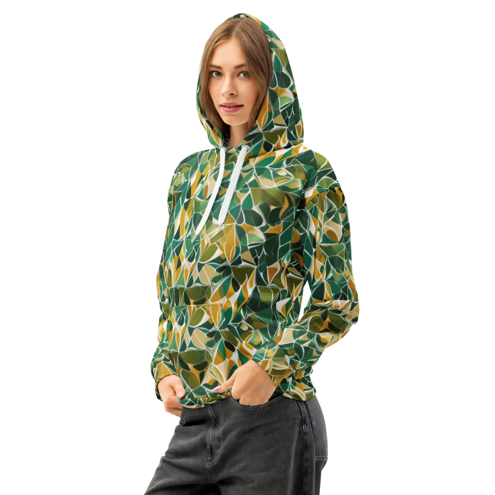 Olive Prism on Cotton Hoodie — Left Front