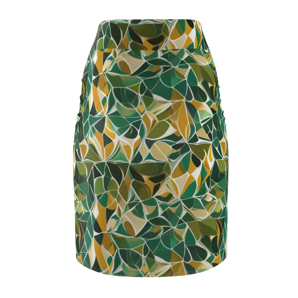 Olive Prism on Pencil Skirt — Back