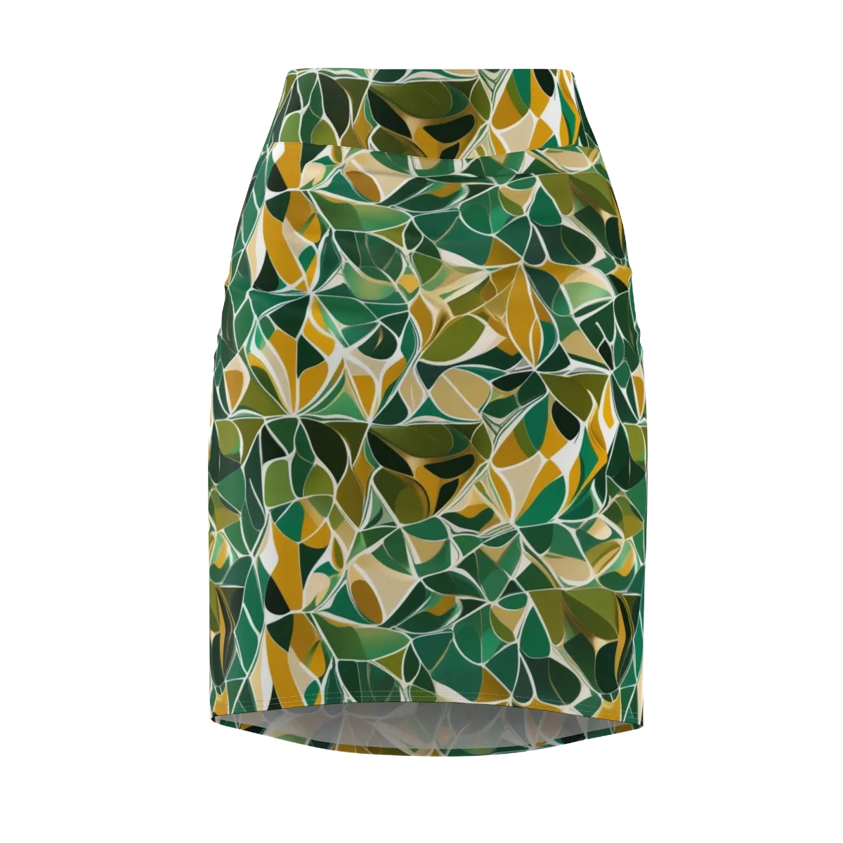 Olive Prism on Pencil Skirt — Front