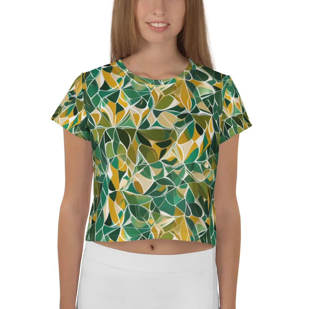 Olive Prism on Crop Tee — Front