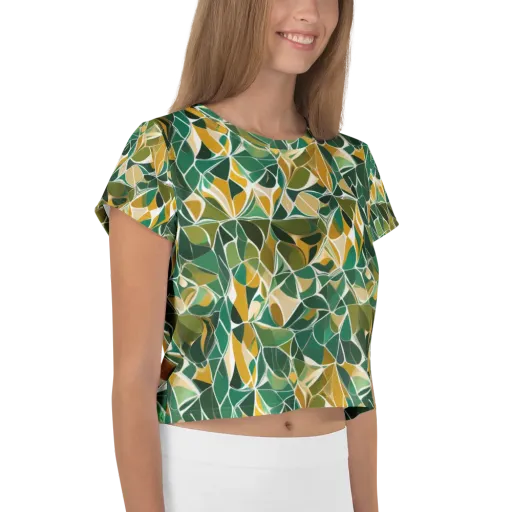 Olive Prism on a Crop Tee