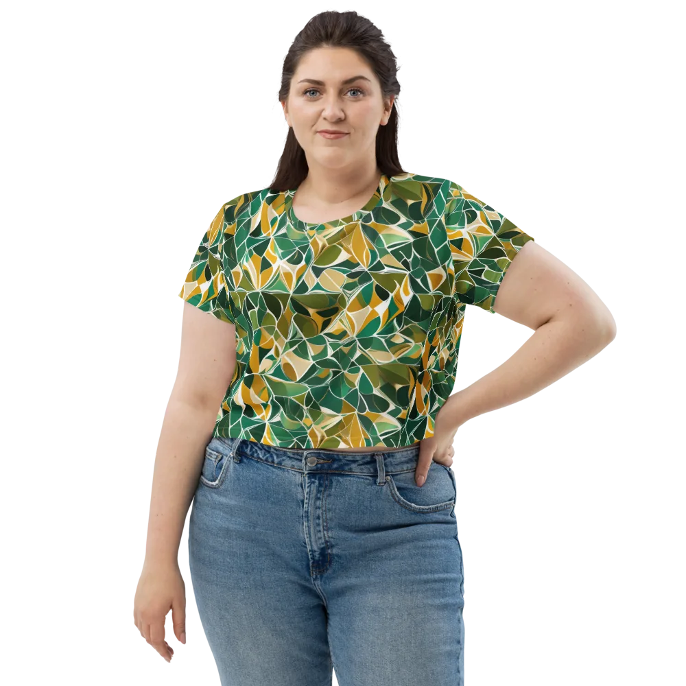 Olive Prism on Crop Tee — Front