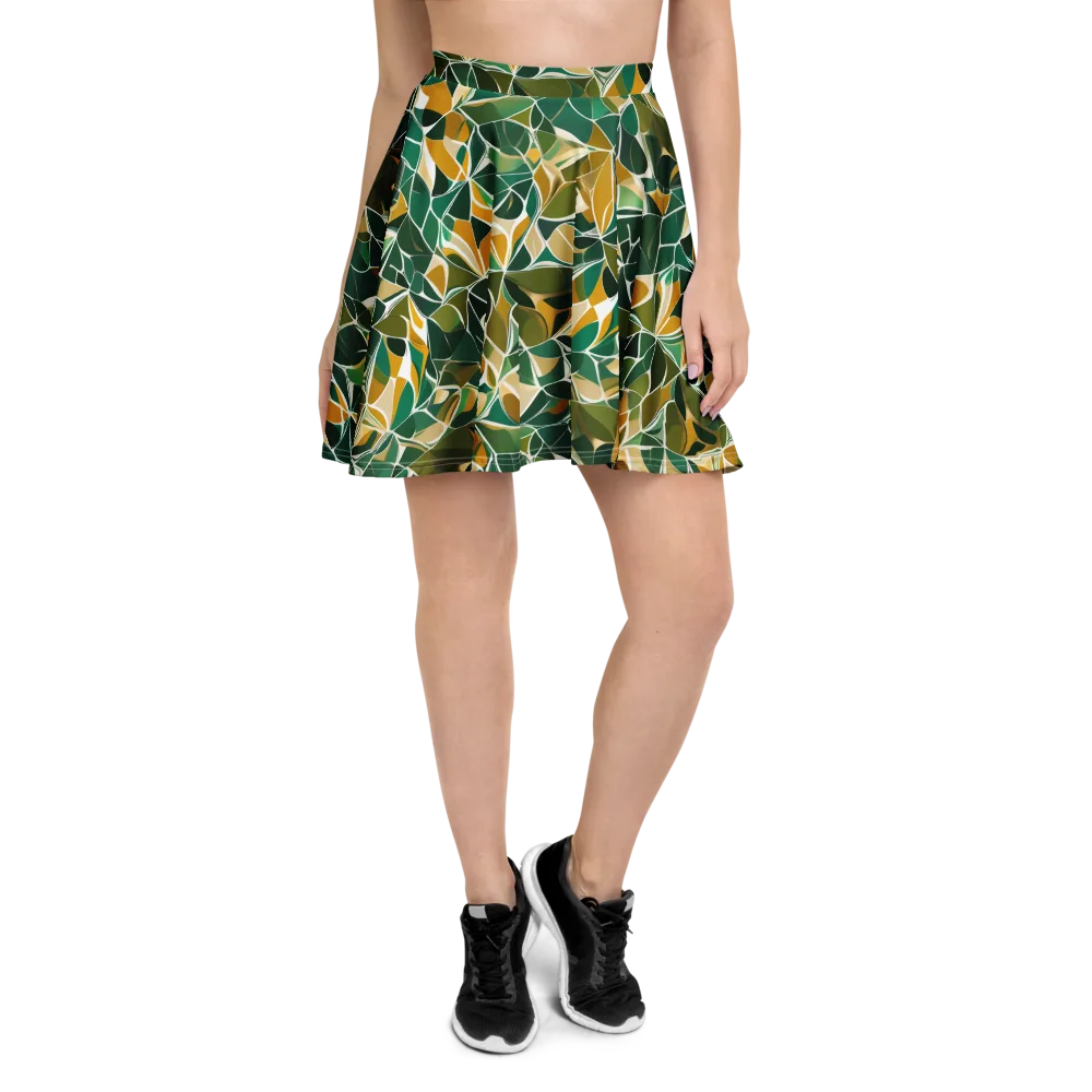 Olive Prism on Skater Skirt — Front