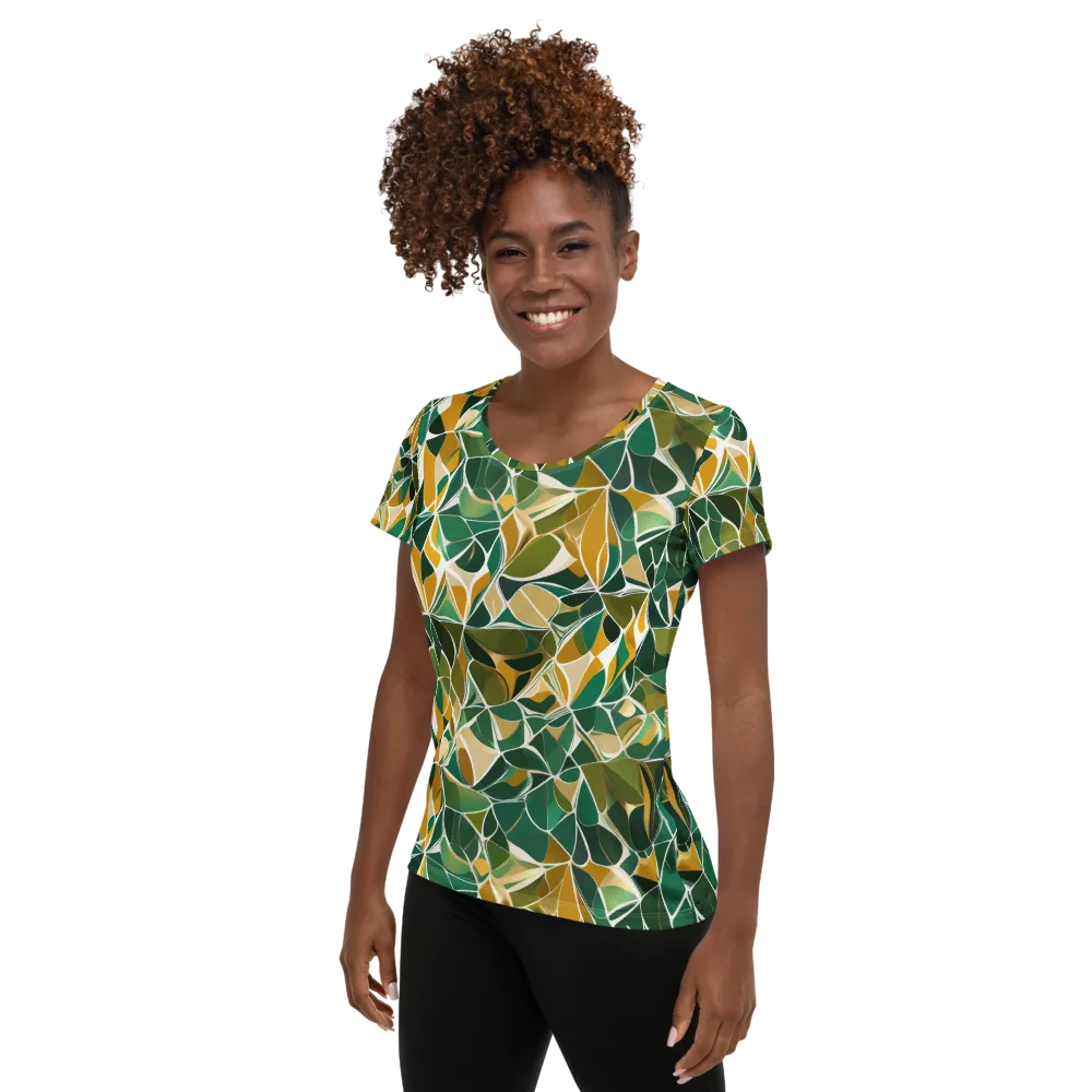 Olive Prism on Women's Athletic T-Shirt — Left