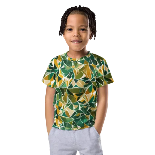 Olive Prism on a Kids Crew Neck T-Shirt