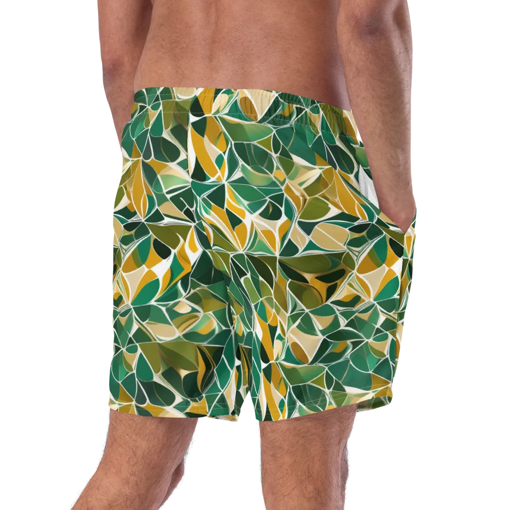 Olive Prism on Swim Trunks — Right Back