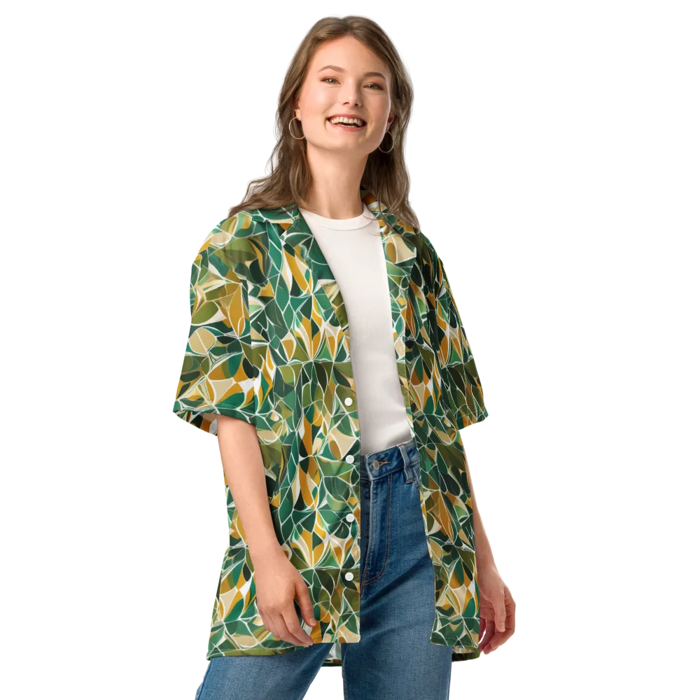 Olive Prism on Button Shirt — Front