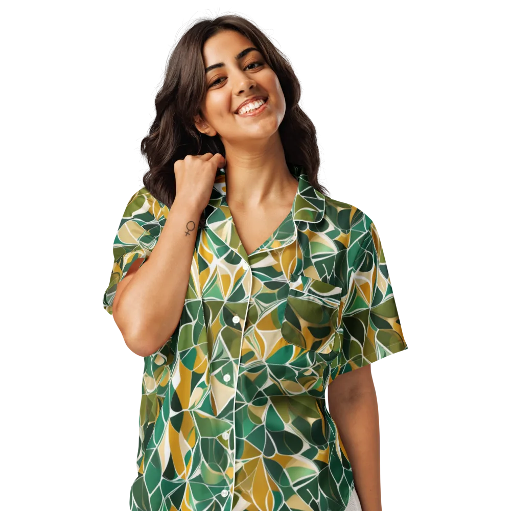 Olive Prism on Women's Short Sleeve Pajama Top — Front