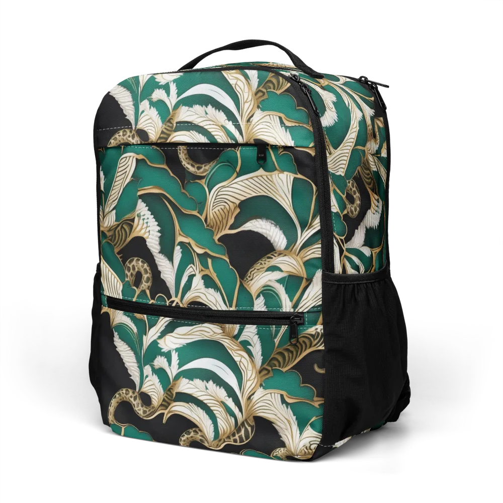 Emerald Serpent Garden on Utility Backpack — Left Front