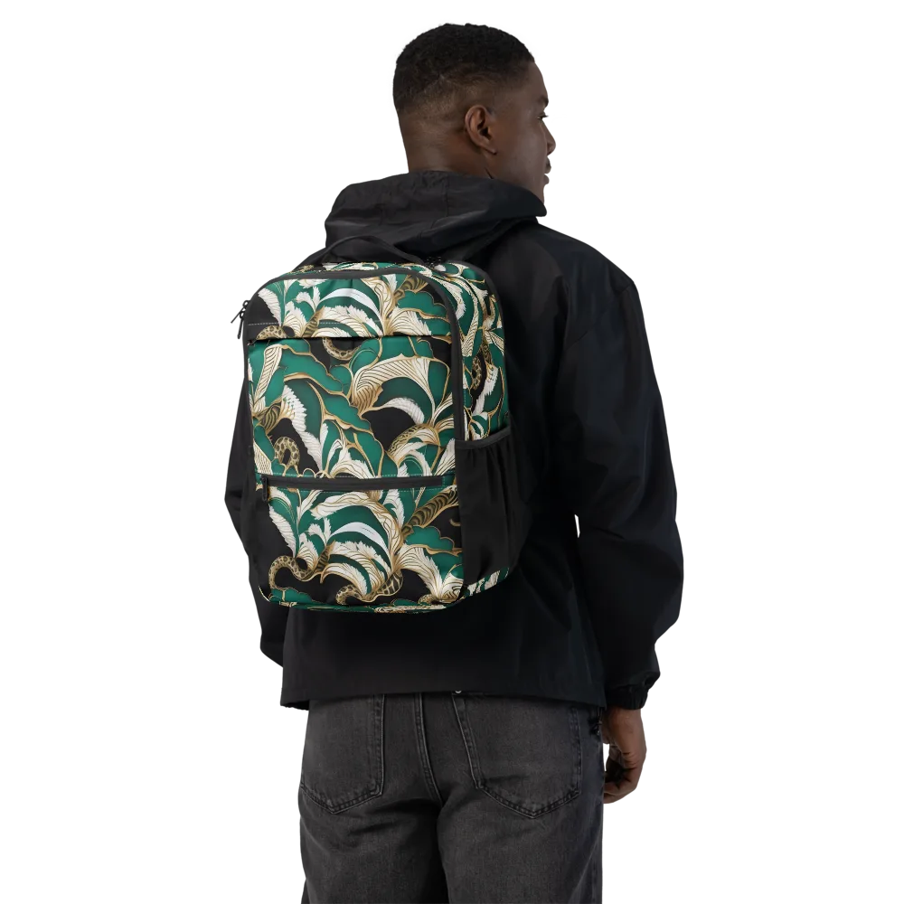 Emerald Serpent Garden on Utility Backpack — Back