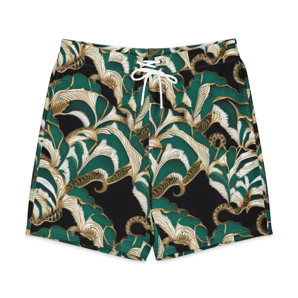 Emerald Serpent Garden on Men's Board Shorts — Front